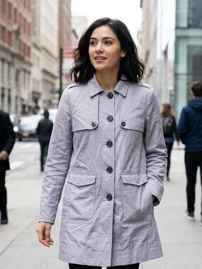 Cabi Tanner trench Coat color Silver lake, size M (000159)